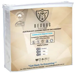 100% Cotton Dust Mite Allergy V Shape Pillow Protector | Zipper Closure