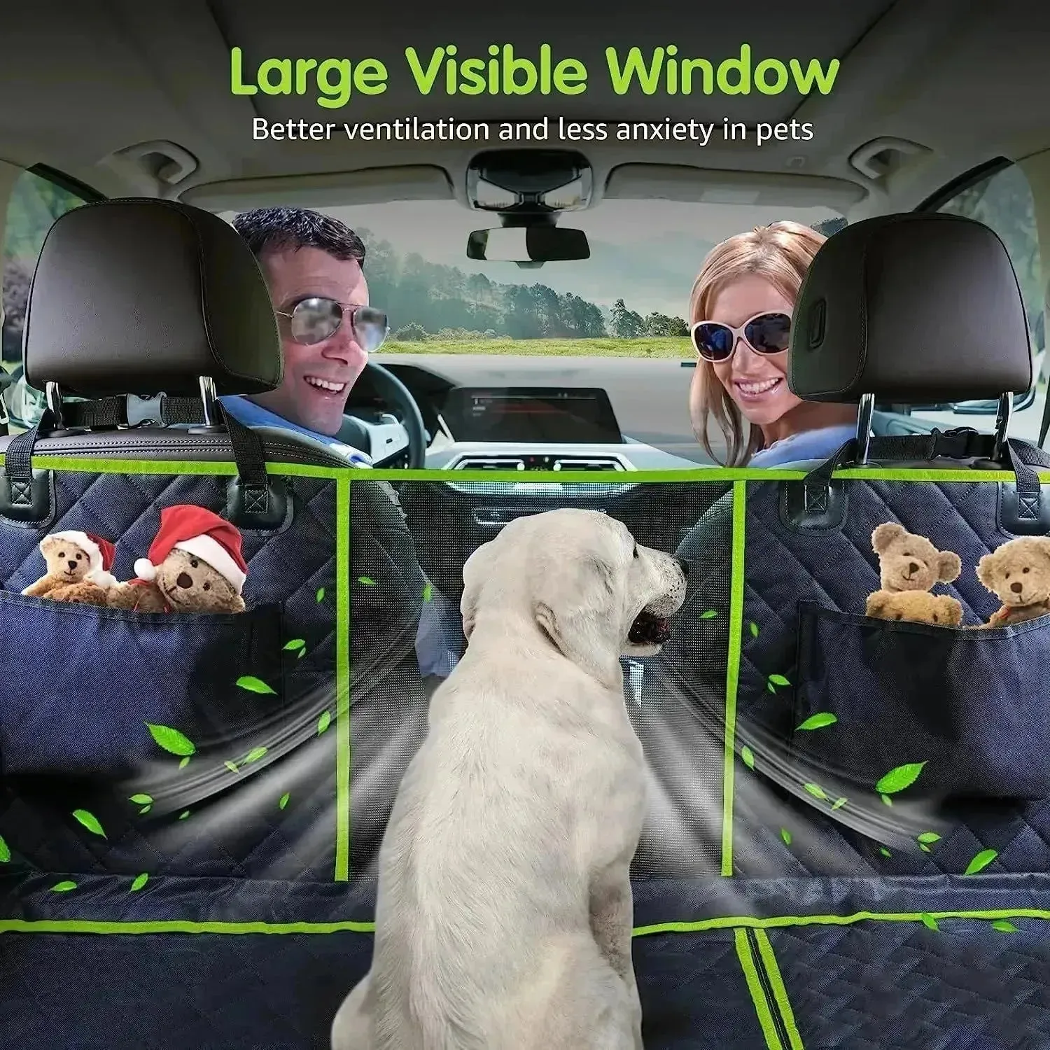 6-in-1 Waterproof Dog Car Seat Cover – Non-Slip Hammock for Cars & SUVs