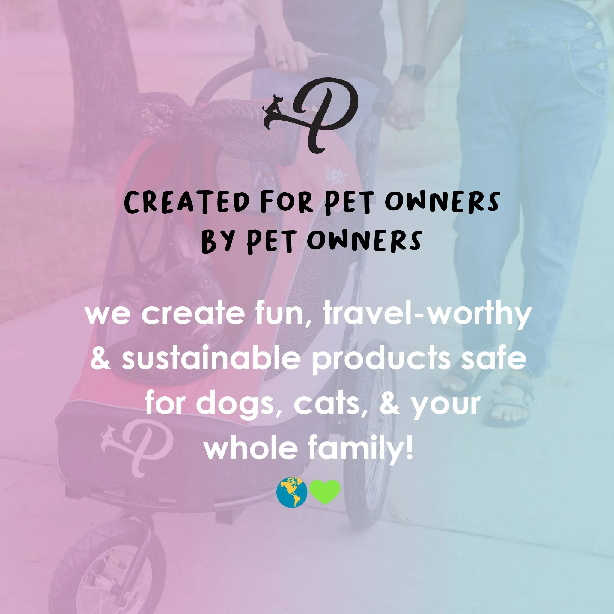 All Terrain Pet Jogger/Stroller/Bike Trailer - Blazin Berry, Shock Absorbing Bike Wheels, Adjustable Handlebar, Dual Brake, for Small/Medium/Large Dogs, Cats, Supports up to 77LBS