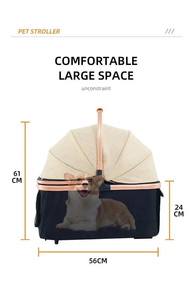 BNDC 106 Pram & Stroller For Dogs & Cats (Khaki)