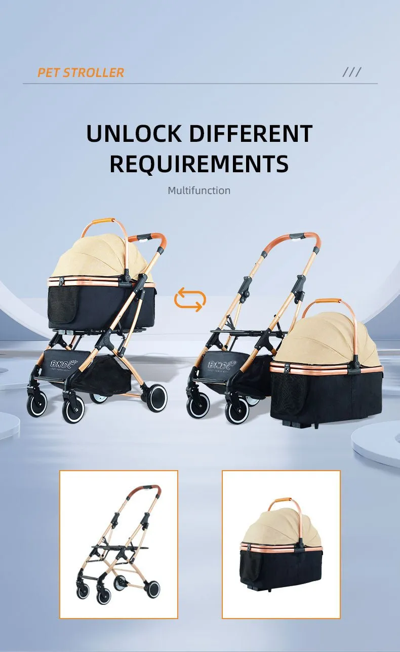 BNDC 106 Pram & Stroller For Dogs & Cats (Khaki)
