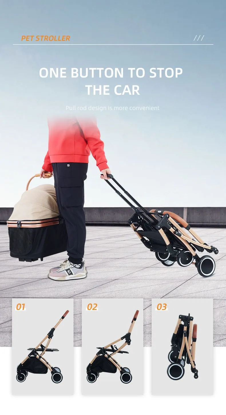BNDC 106 Pram & Stroller For Dogs & Cats (Khaki)