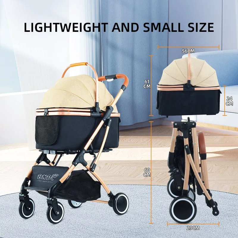 BNDC 106 Pram & Stroller For Dogs & Cats (Khaki)