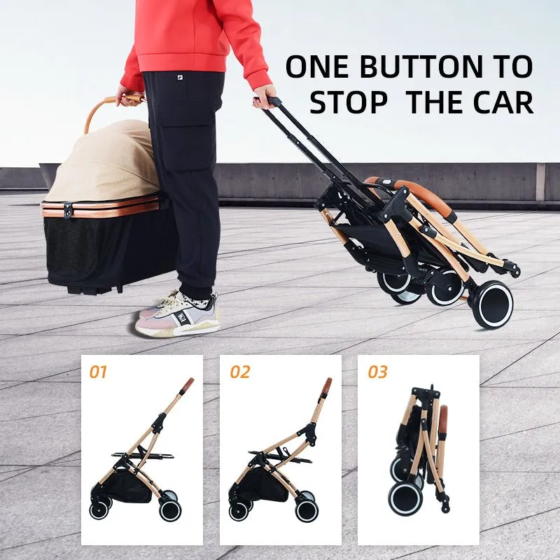 BNDC 106 Pram & Stroller For Dogs & Cats (Khaki)
