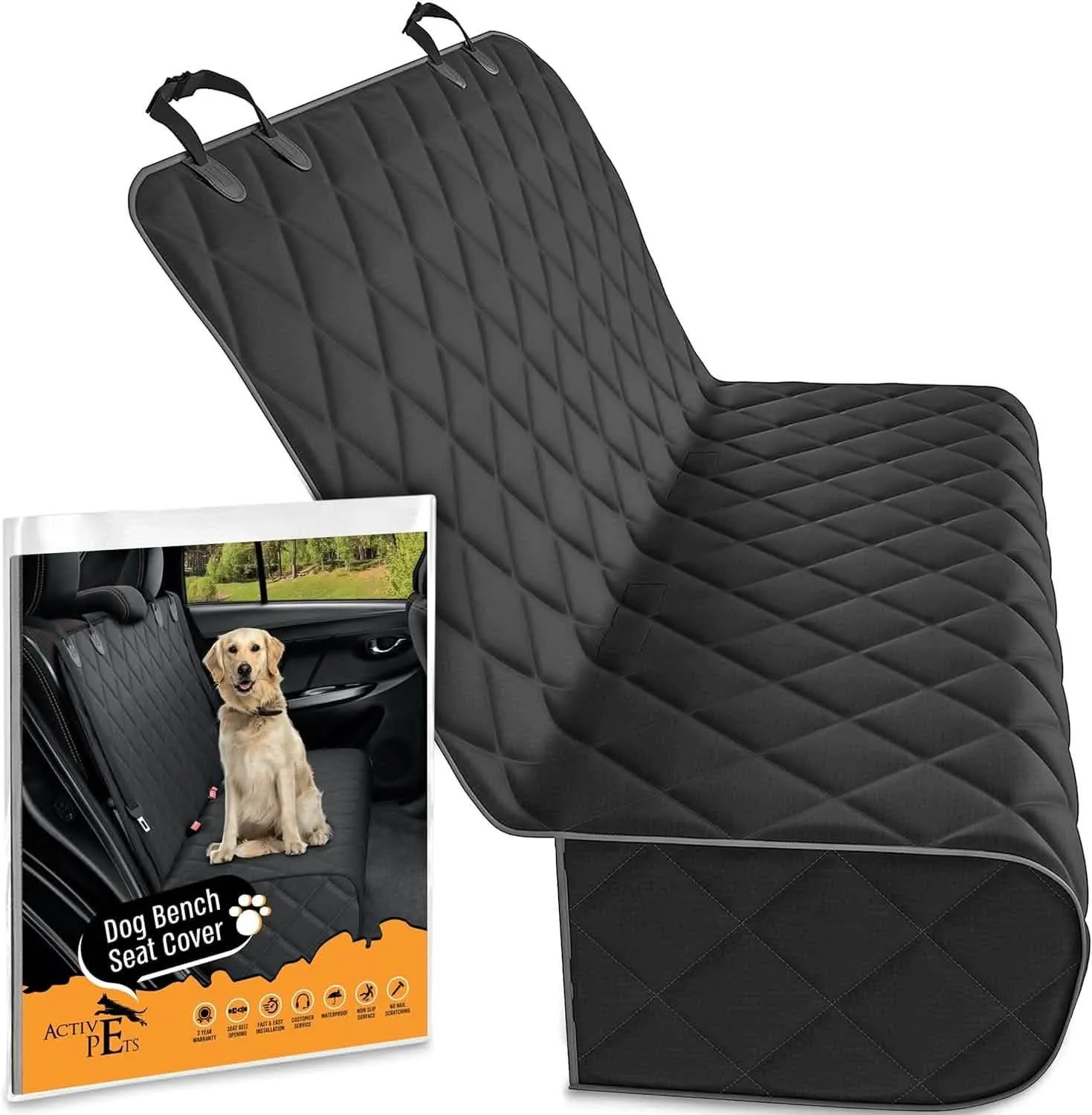 Car Bench Seat Cover | Waterproof & Scratch-Proof Pet Protector | Non-Slip Design for Cars, SUVs & Trucks