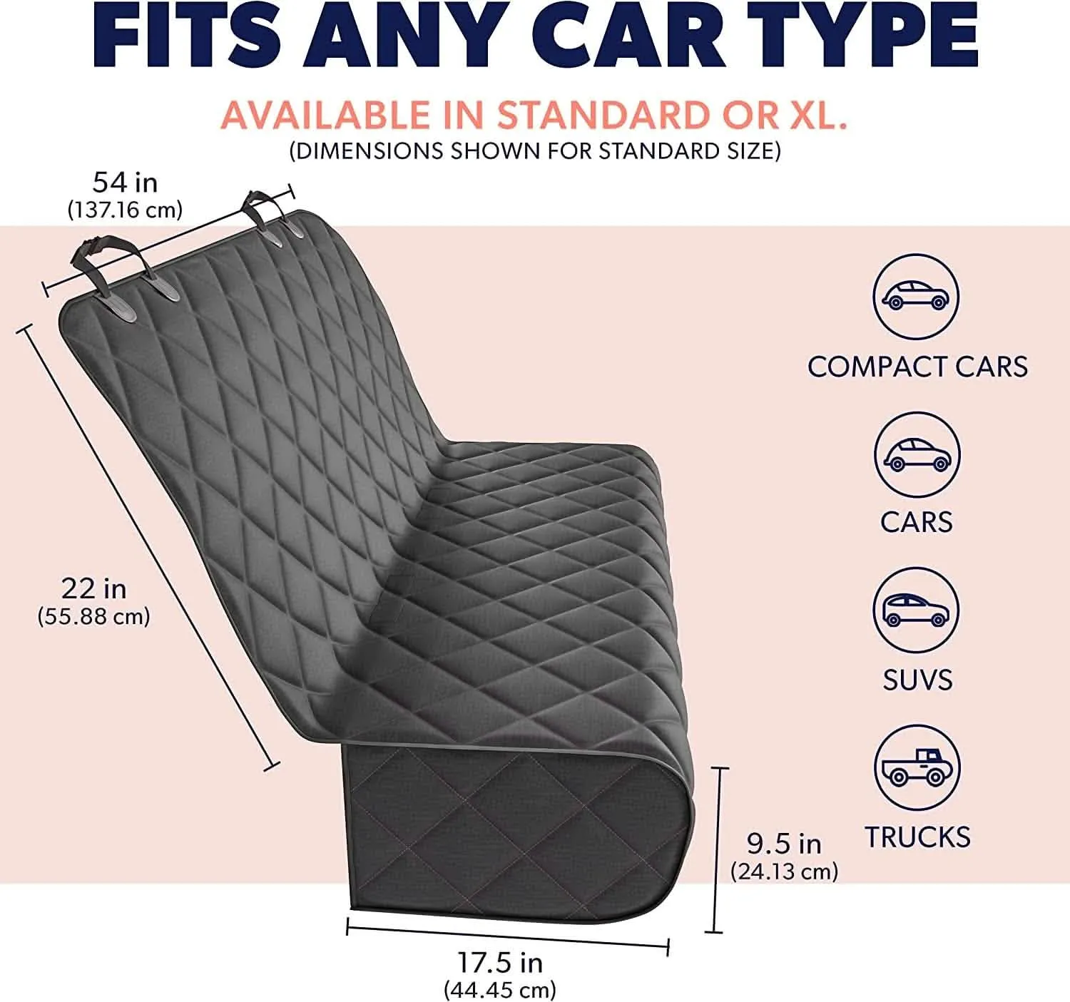 Car Bench Seat Cover | Waterproof & Scratch-Proof Pet Protector | Non-Slip Design for Cars, SUVs & Trucks