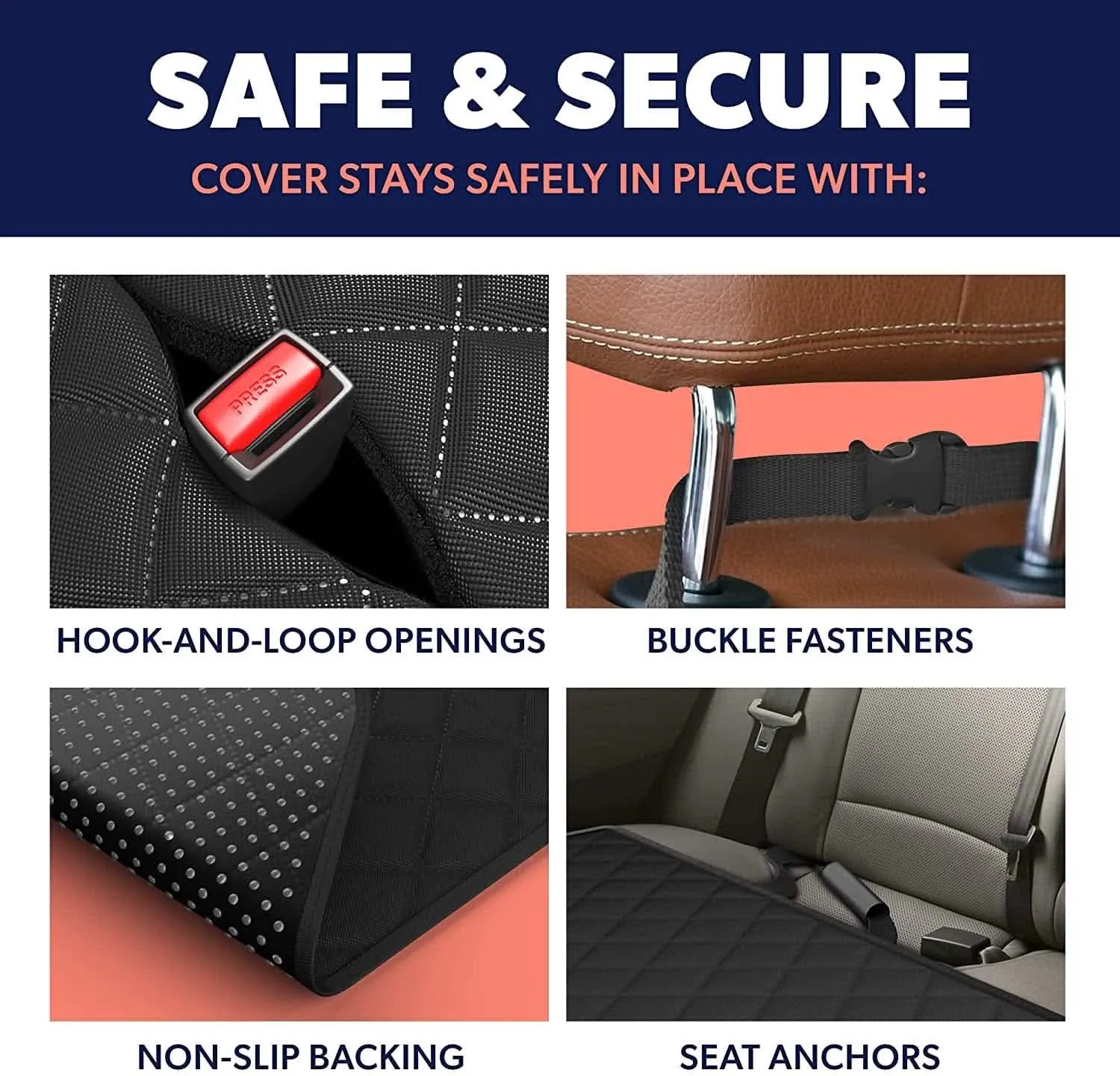 Car Bench Seat Cover | Waterproof & Scratch-Proof Pet Protector | Non-Slip Design for Cars, SUVs & Trucks