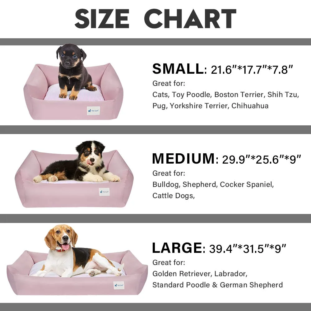 Cotton Dog Bed for Small Dogs with Removable Washable Cover, S size, 1 Pack