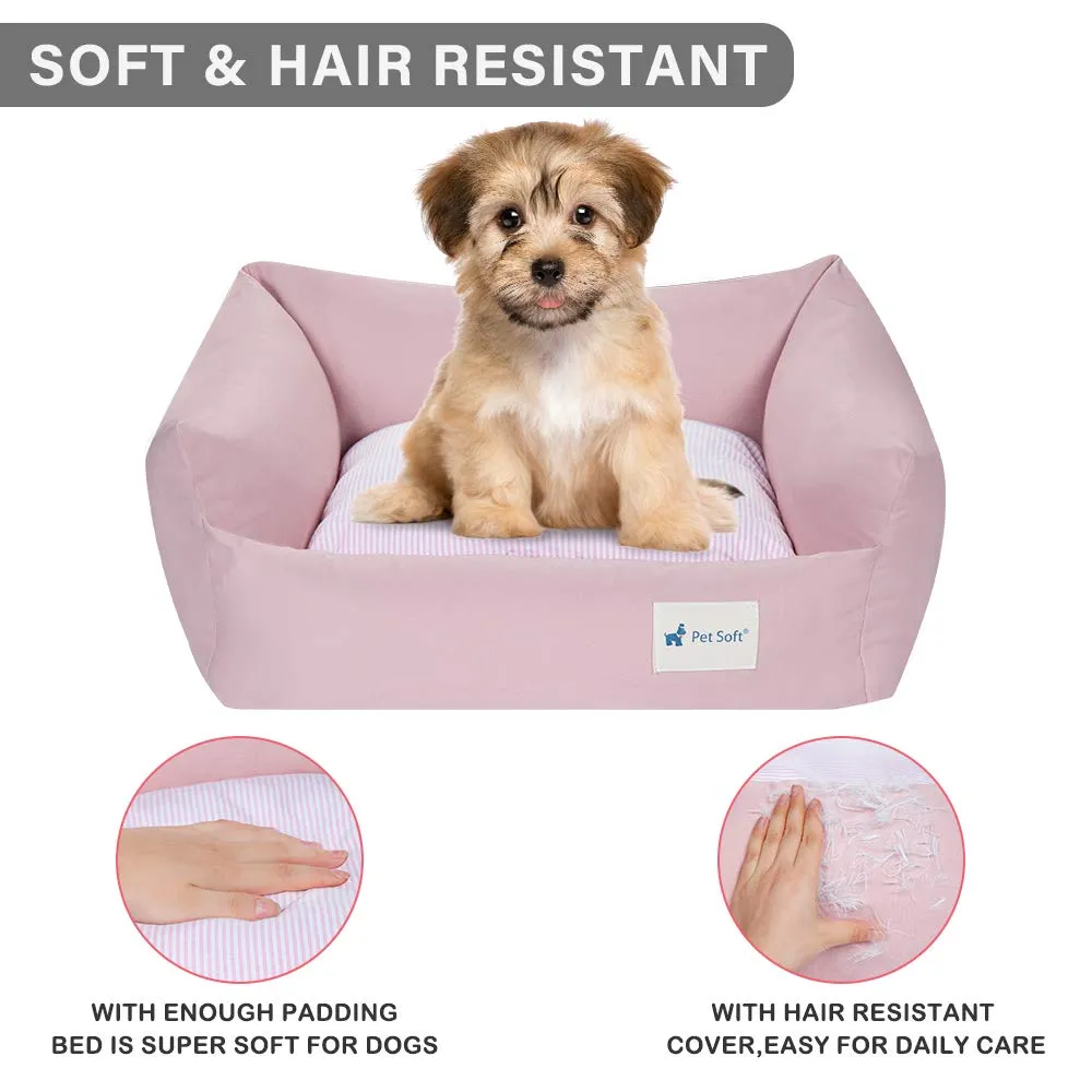 Cotton Dog Bed for Small Dogs with Removable Washable Cover, S size, 1 Pack