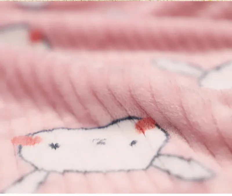 Cozy Flannel Pet Blanket for Dogs and Cats - Winter Warmth with Cartoon Designs