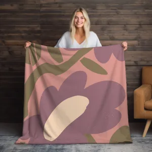 Cozy Velveteen Pink Boho Throw Blanket