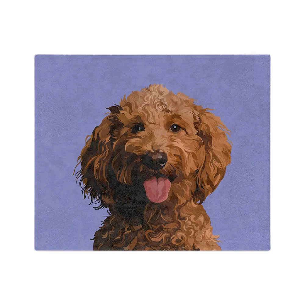 Customized Pet Art Blanket Hand Illustration 2 Pets