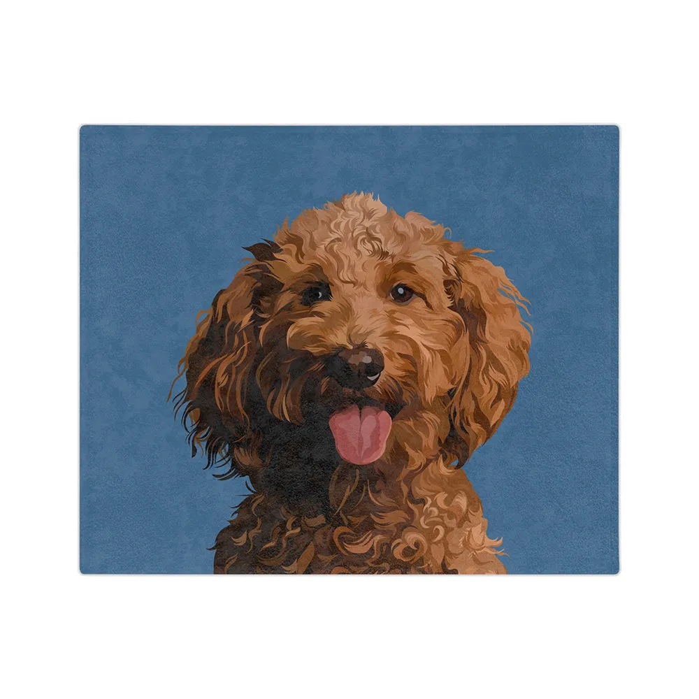 Customized Pet Art Blanket Hand Illustration 2 Pets