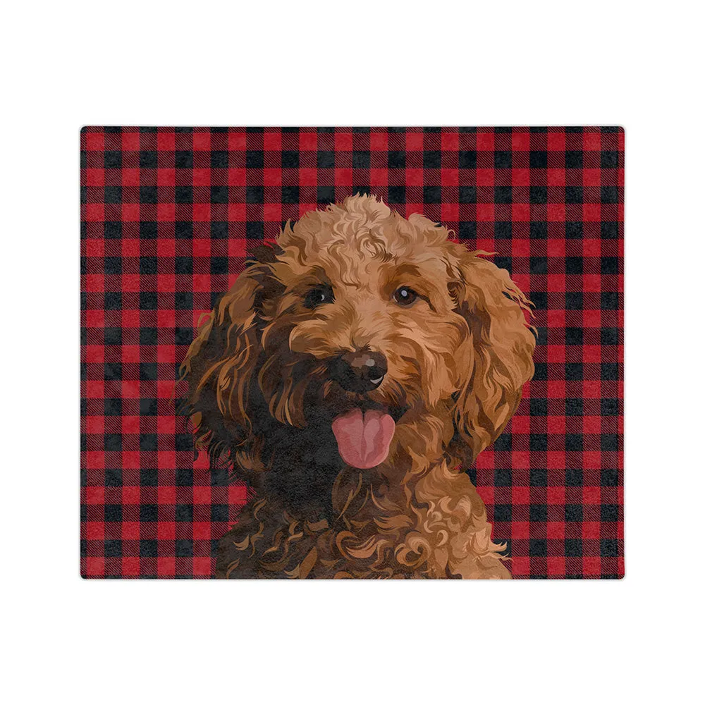 Customized Pet Art Blanket Hand Illustration 2 Pets