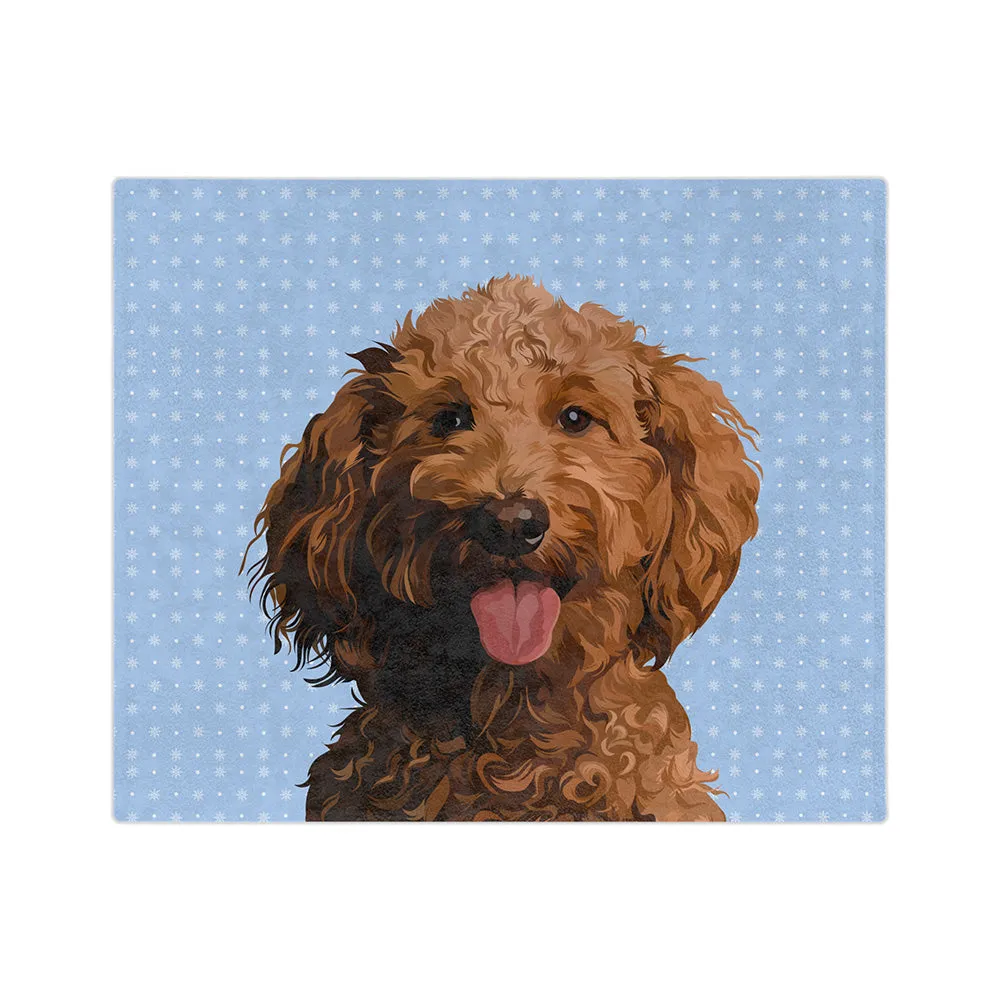 Customized Pet Art Blanket Hand Illustration 2 Pets