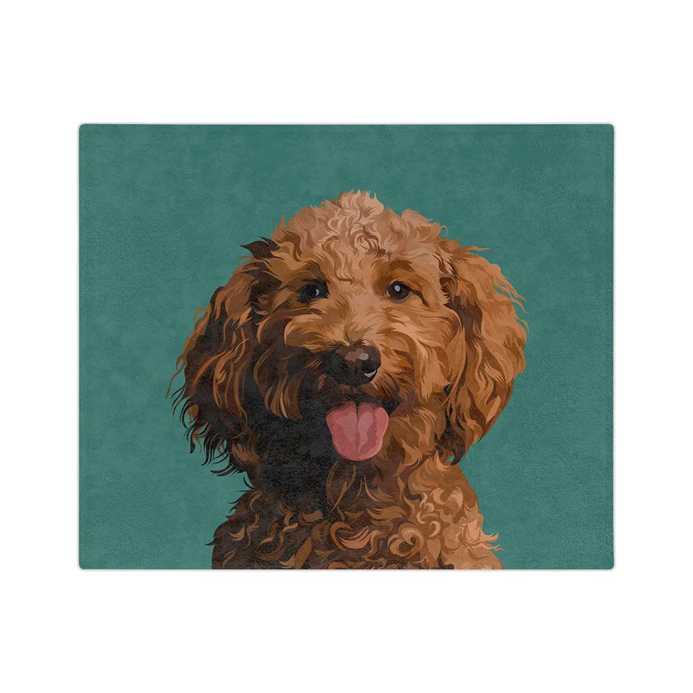 Customized Pet Art Blanket Hand Illustration 2 Pets