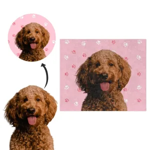 Customized Pet Art Blanket Hand Illustration 2 Pets