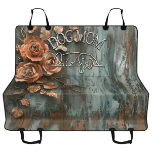 Dog Mom Patina Rose Farmhouse Hammock Dog Car Seat Cover