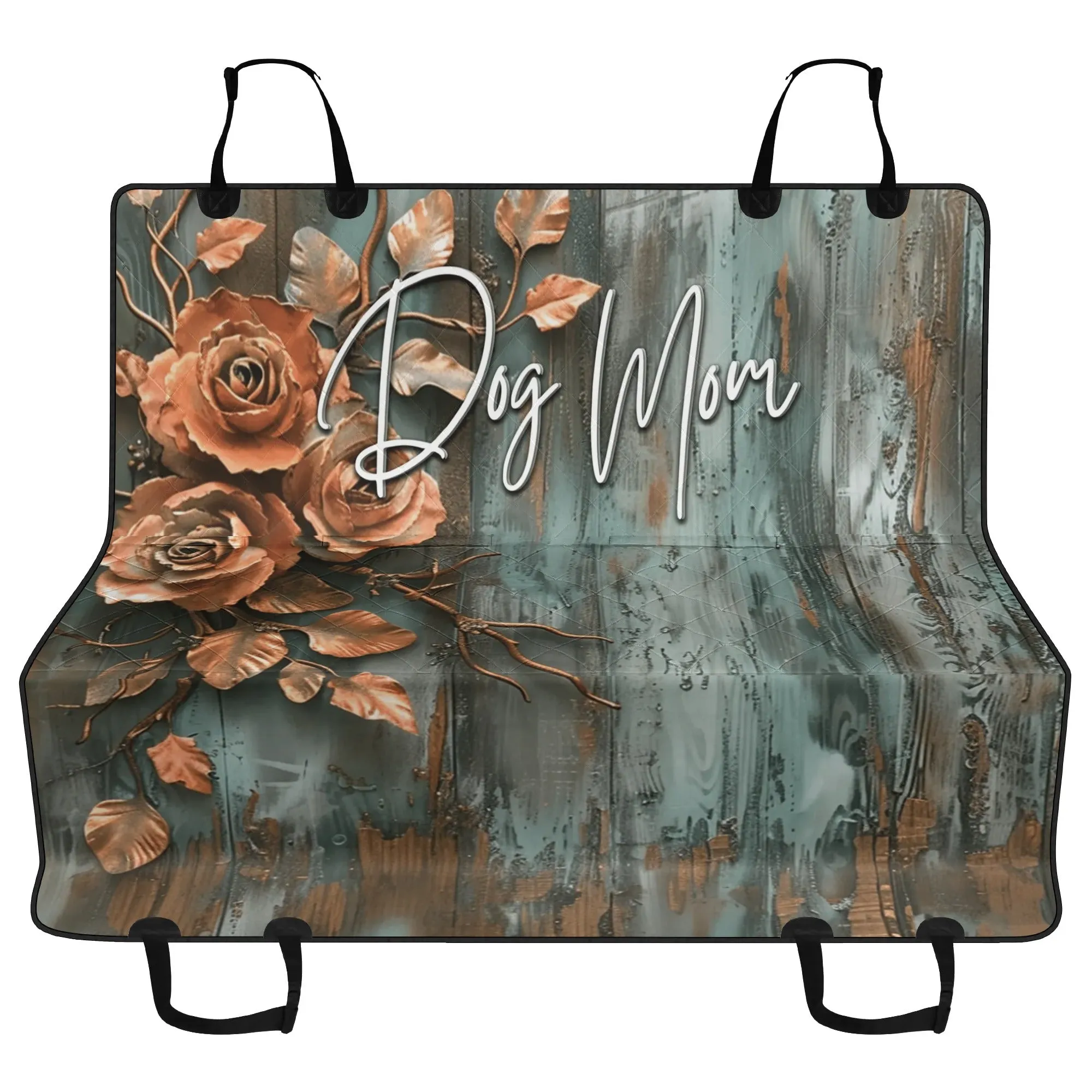 Dog Mom Patina Rose Farmhouse Hammock Dog Car Seat Cover