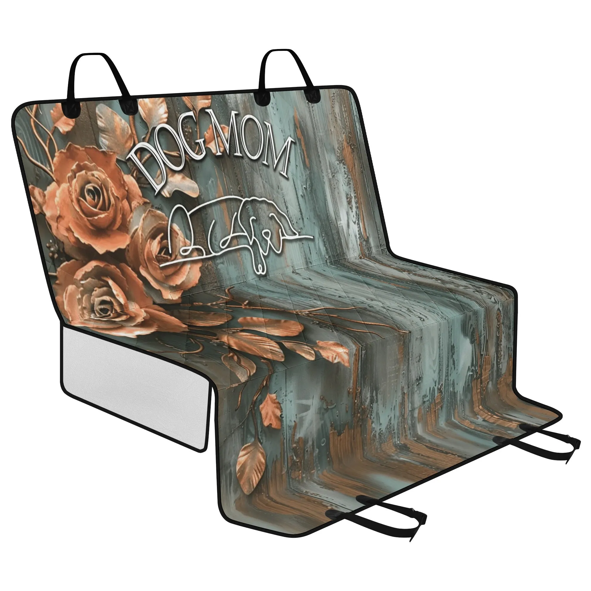 Dog Mom Patina Rose Farmhouse Hammock Dog Car Seat Cover