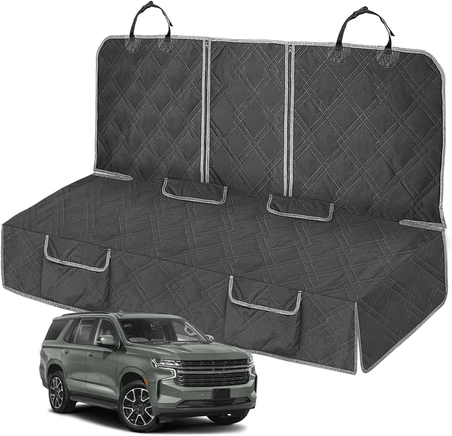 Dog Seat Cover Compatible with Full-Size SUV Ford Expedition, Chevy Tahoe/Suburban, Dodge Durango, GMC Yukon/Yukon XL, Cadillac Escalade/ESV, Jeep Wagoneer, Pet Car Bench Back Seat Cover