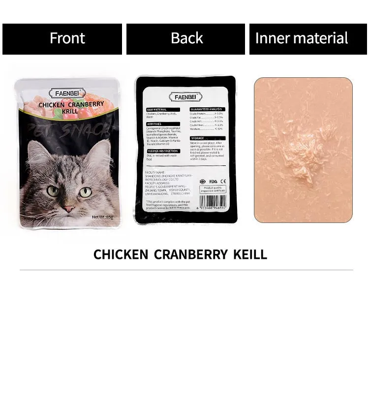FAENBEI Pet Wet Food Snack for Kitten 3oz pack (pack of 5)