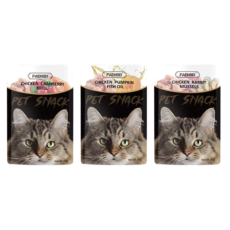 FAENBEI Pet Wet Food Snack for Kitten 3oz pack (pack of 5)