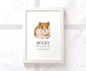 Hamster Personalised Pet Name Print