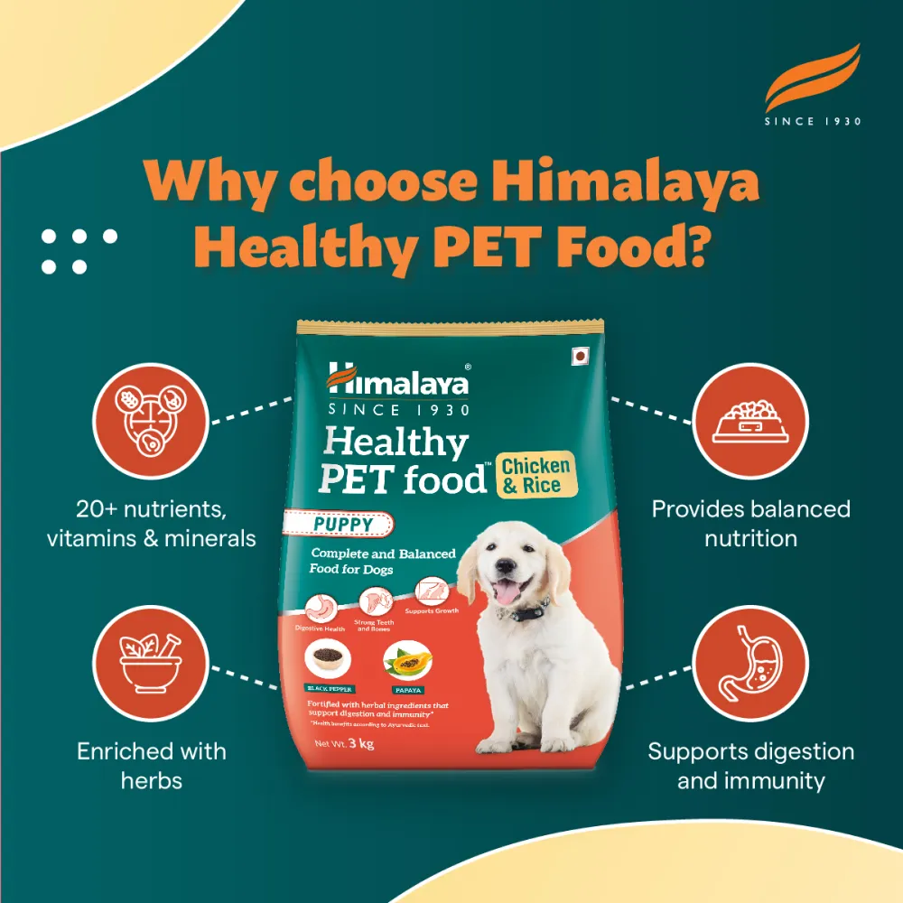 Himalaya Chicken & Rice Healthy Pet Dry Food and Chicken Healthy Treats Puppy Combo