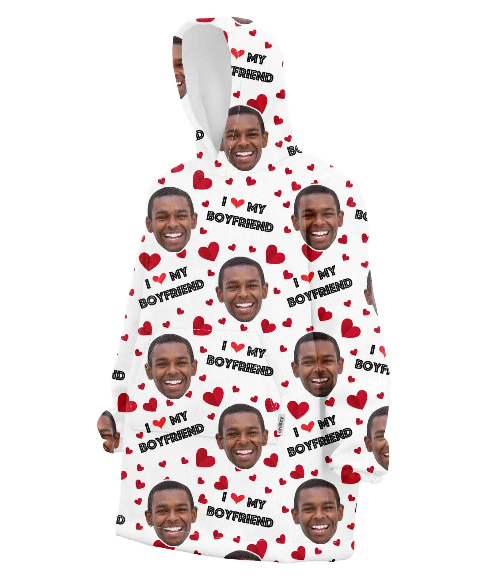I Love My Boyfriend Custom Hoodie Blanket