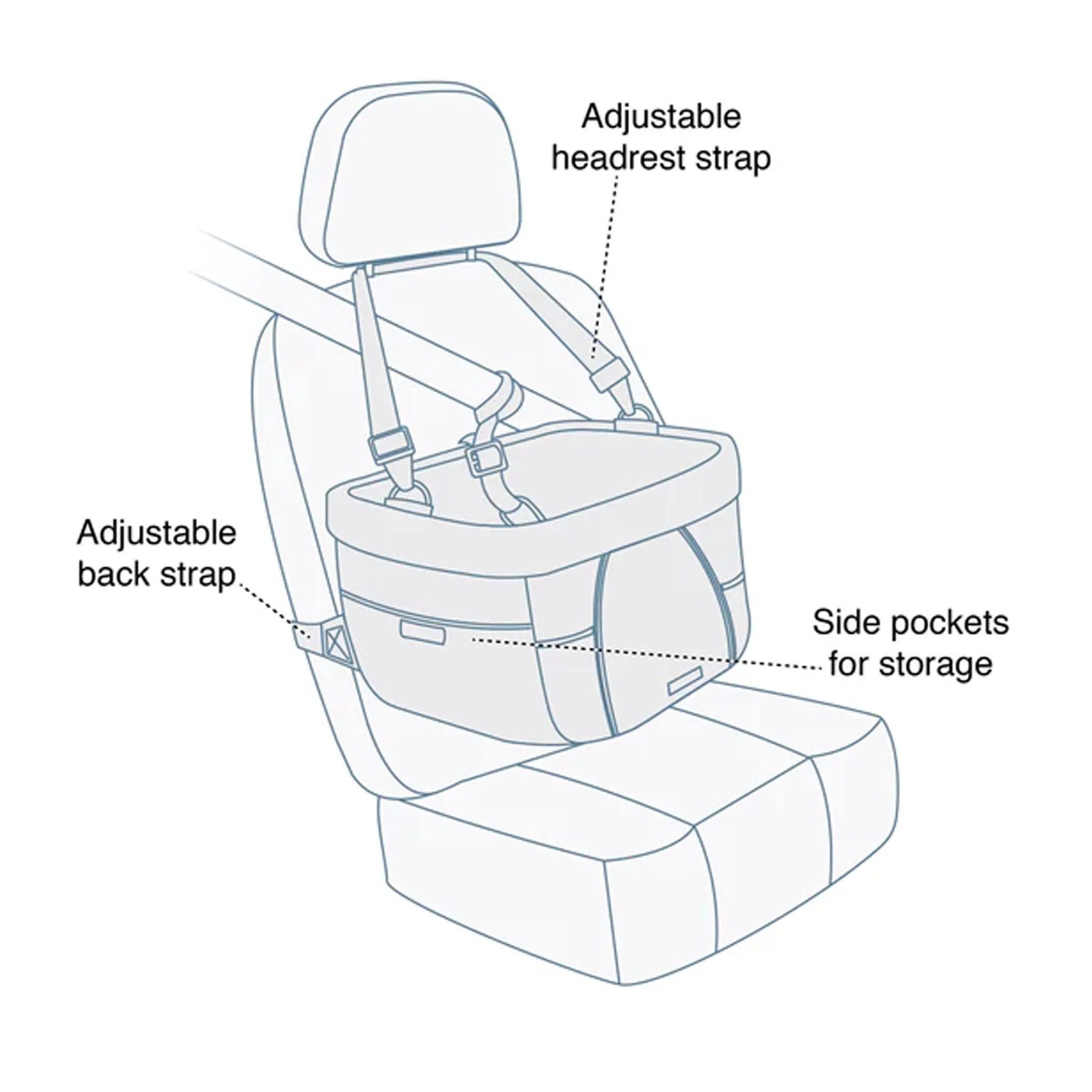 Kurgo Heather Booster Seat - Grey & Blue