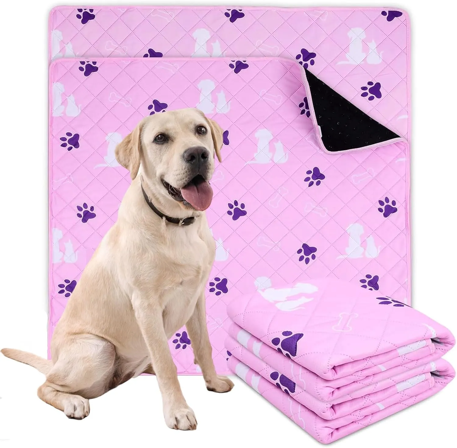 Large Washable Pee Pads for Dogs,Non-Slip Washable Pee Pads,36X48 inch Reusable Pet Training Pads,Reusable Puppy Pads, Dog Training Pads with Fast Absorbent,Waterproof Bed Pads,Dog Crate Pad