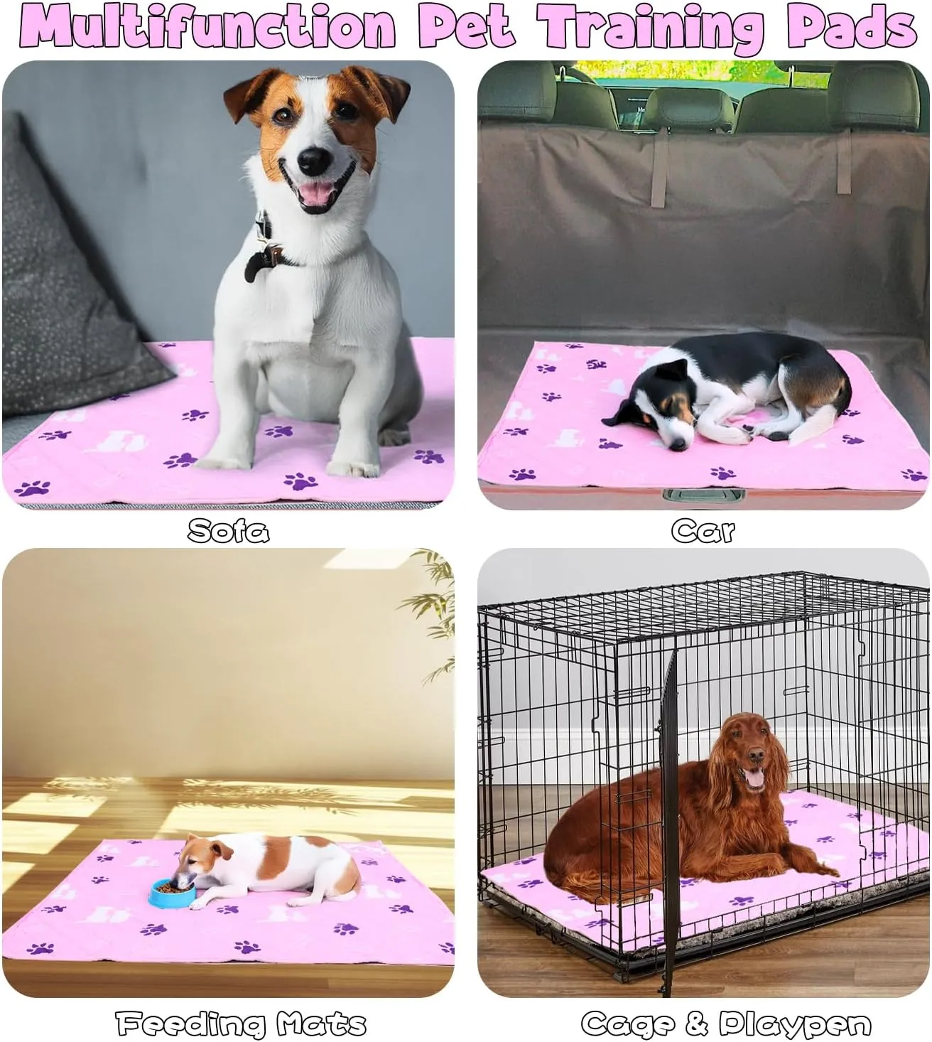 Large Washable Pee Pads for Dogs,Non-Slip Washable Pee Pads,36X48 inch Reusable Pet Training Pads,Reusable Puppy Pads, Dog Training Pads with Fast Absorbent,Waterproof Bed Pads,Dog Crate Pad