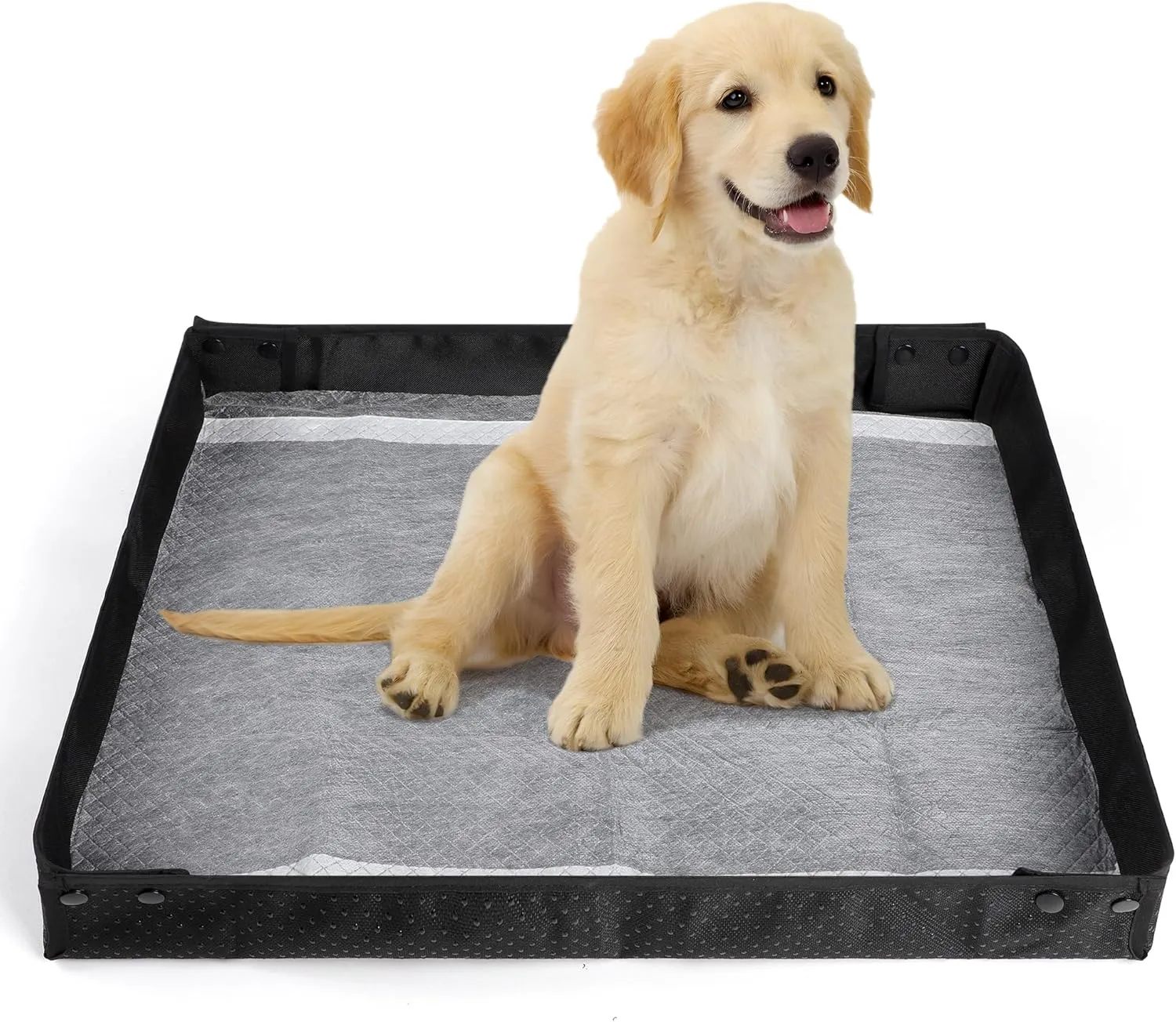 Leekalos Portable Dog Pee Pads Holder for Travel, Puppy Pad Holder Foldable Liner Base, Dogs Litter Box Waterproof, Indoor Dog Potty,Easy Clean Medium(26"x23"x2")
