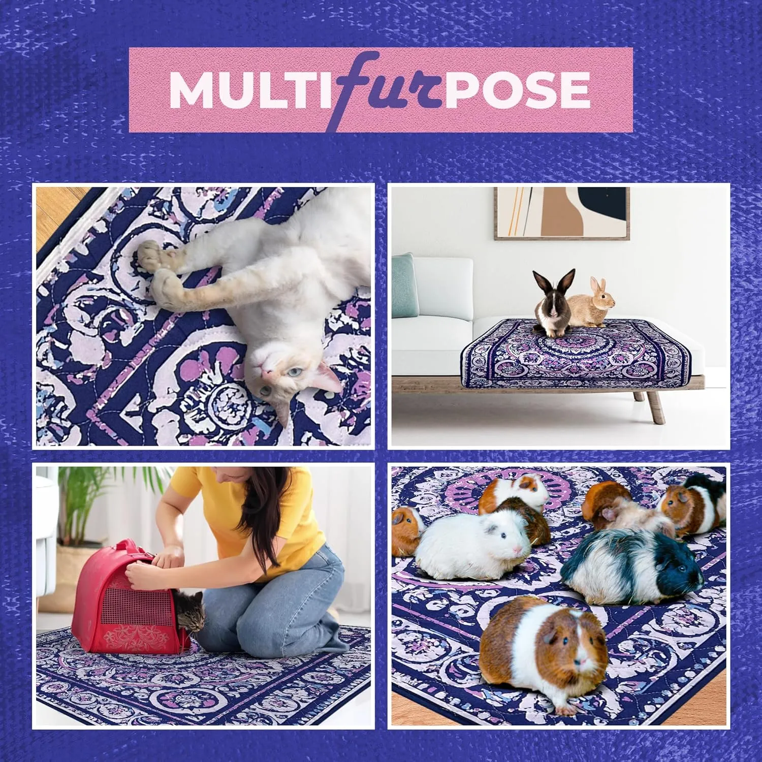 Love Storee Washable Dog Pee Pads  2 Pack, 36"x36" Reusable, Waterproof, Non-Slip, Odor-Control Pet Mats for Puppy Potty Training, Crate, Whelping Box, Rug & Floor Protection