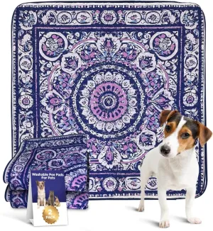 Love Storee Washable Dog Pee Pads  2 Pack, 36"x36" Reusable, Waterproof, Non-Slip, Odor-Control Pet Mats for Puppy Potty Training, Crate, Whelping Box, Rug & Floor Protection