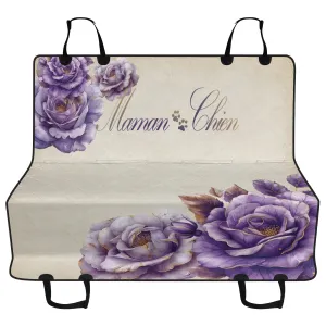 Maman Chien ["Dog Mom" in French] Lavender Rose Hammock Dog Car Seat Cover