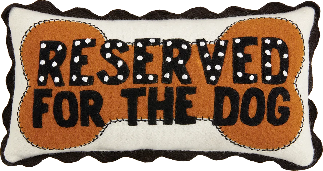 Mud Pie Mini Felted Reserved Dog Pillow