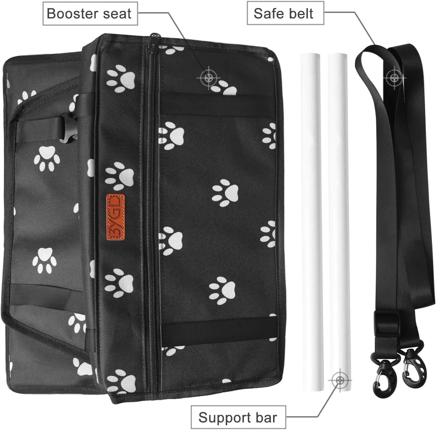 Pet Dog Booster Seat, with Upgrade Support Rod, Small and Medium Pets
