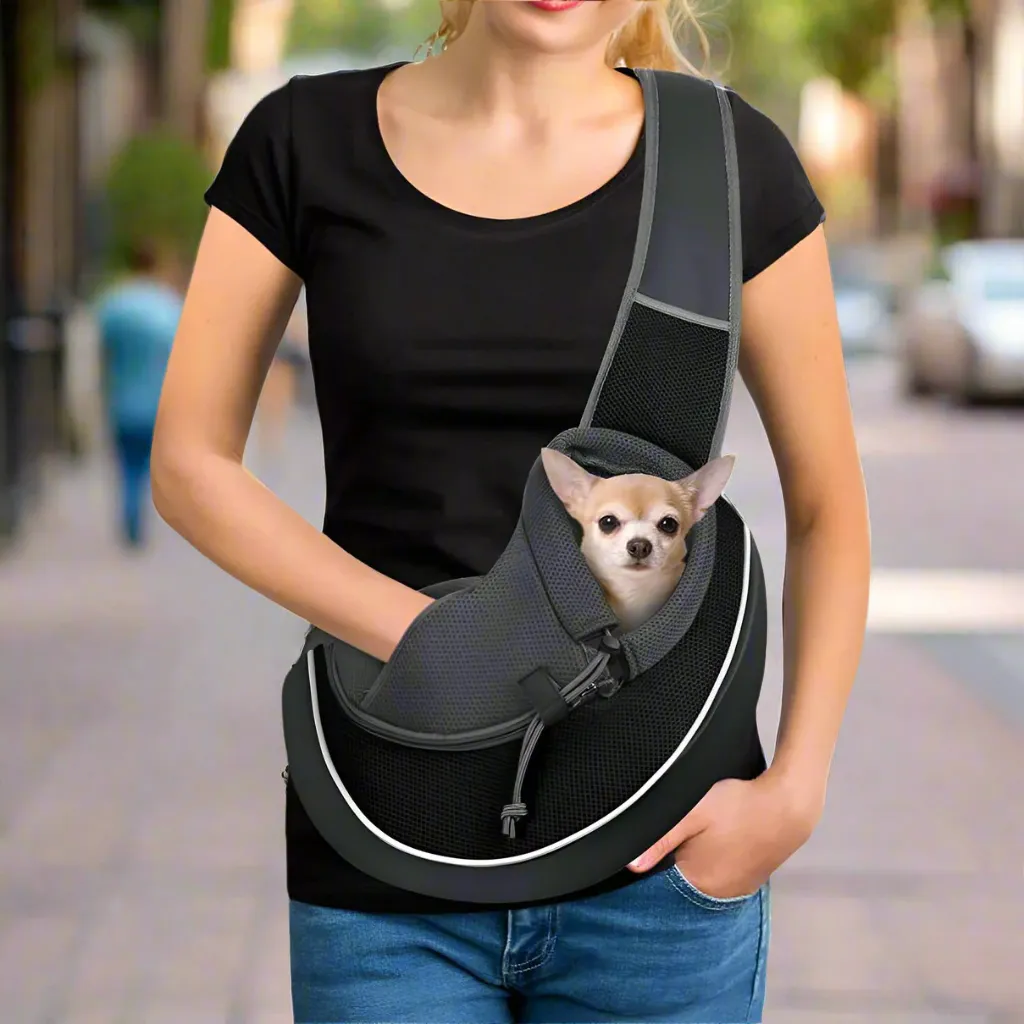Portable Crossbody Pet Bag for Dogs and Cats – Comfortable and Breathable Outdoor Carrier