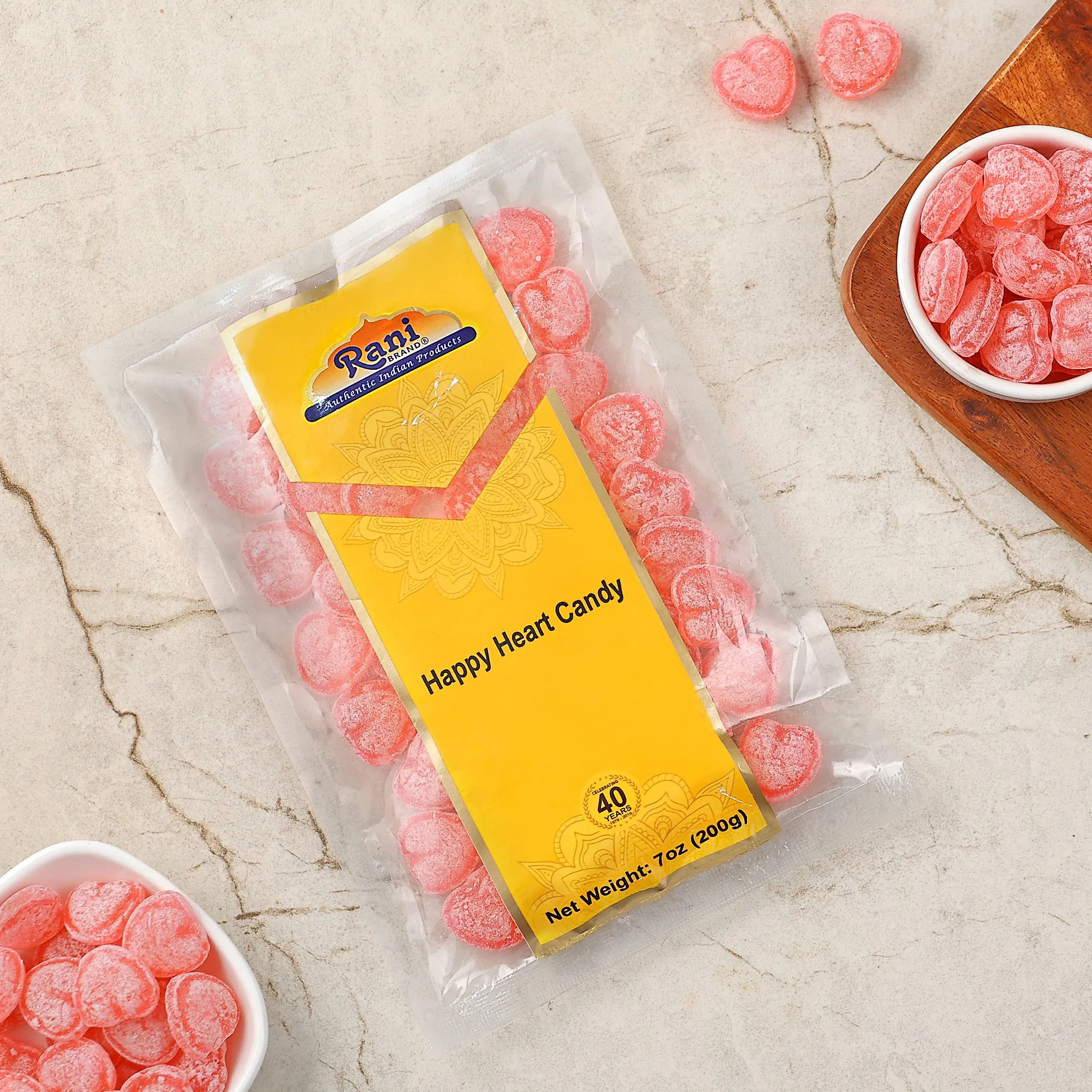 Rani Happy Heart Candy 7oz (200g) ~ Indian Tasty Treats | Vegan | Gluten Friendly | NON-GMO | Indian Origin