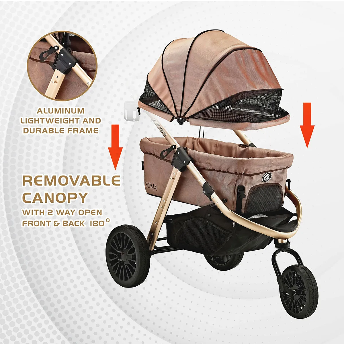 Roma Luxury Jogging Sports Stroller Red