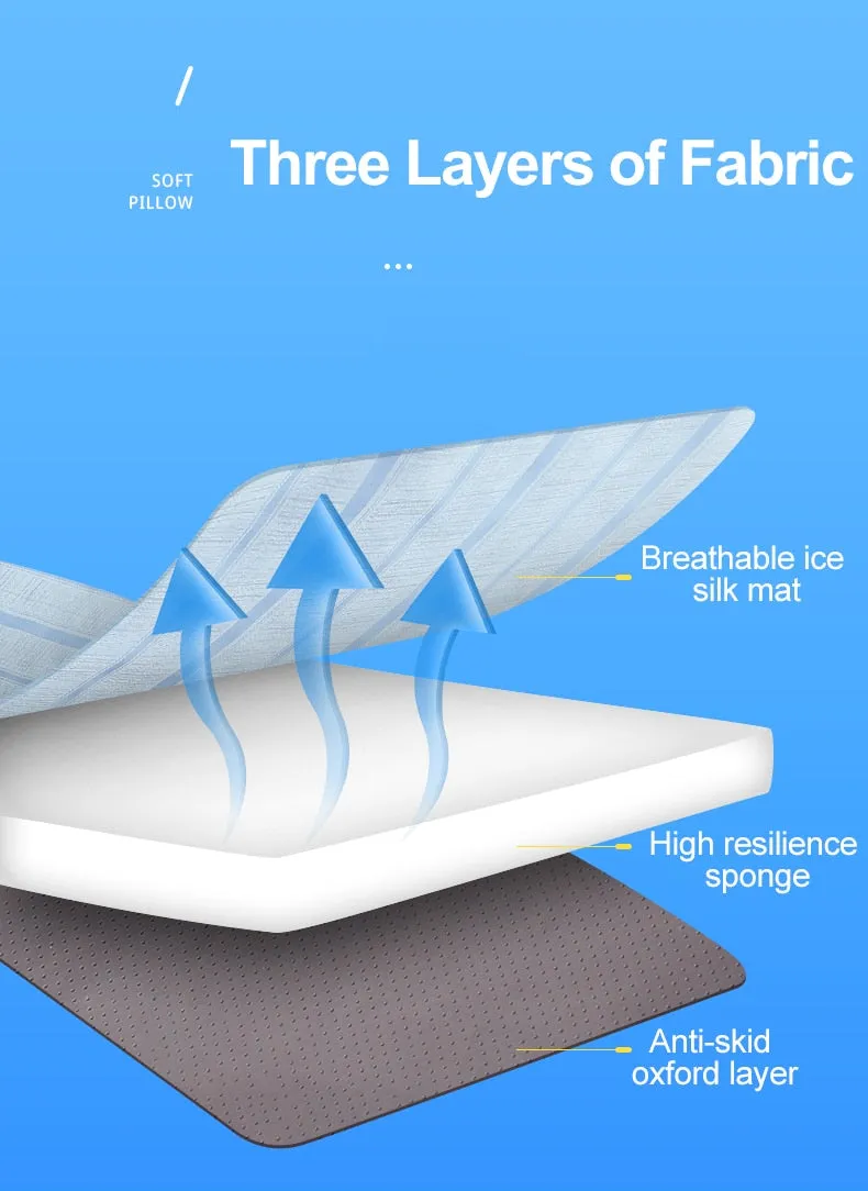 Summer Cool Bed for Dogs: Thick Mat with Pillow | Pet Sofa for Small, Medium, Large Dogs and Cats | Cooling Dog Pad | Pet Supplies