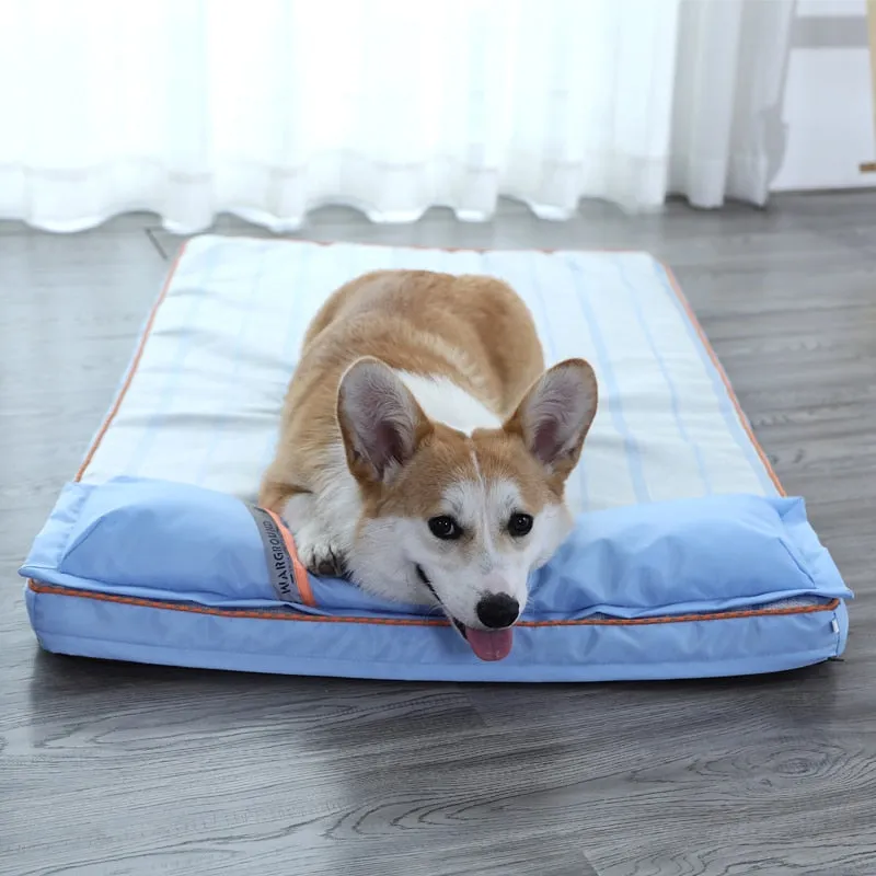 Summer Cool Bed for Dogs: Thick Mat with Pillow | Pet Sofa for Small, Medium, Large Dogs and Cats | Cooling Dog Pad | Pet Supplies
