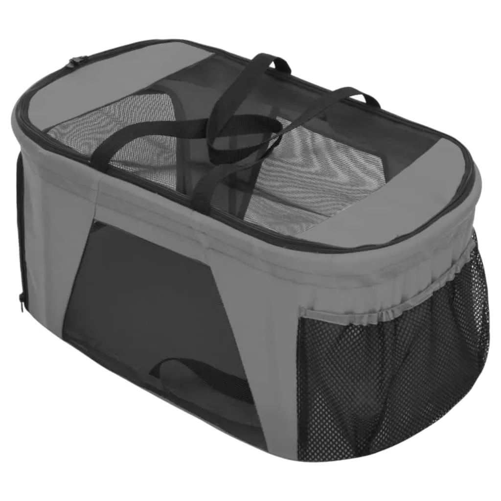 vidaXL 2-Layers Folding Dog Stroller Grey 83x48x97 cm Oxford Fabric