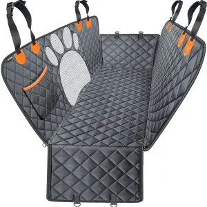 Waterproof Dog Car Seat Cover with Mesh Window and Zipper for Back Seat Protection