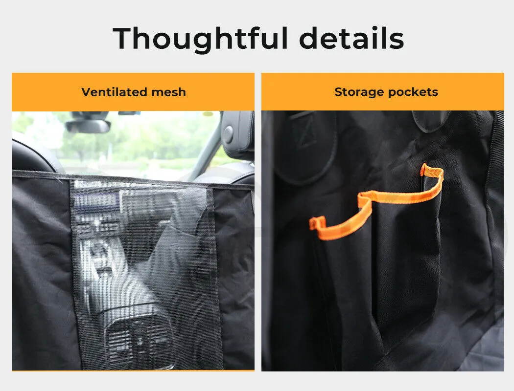 Waterproof Pet Car Seat Cover With Mesh Window   Free Buckle Leash