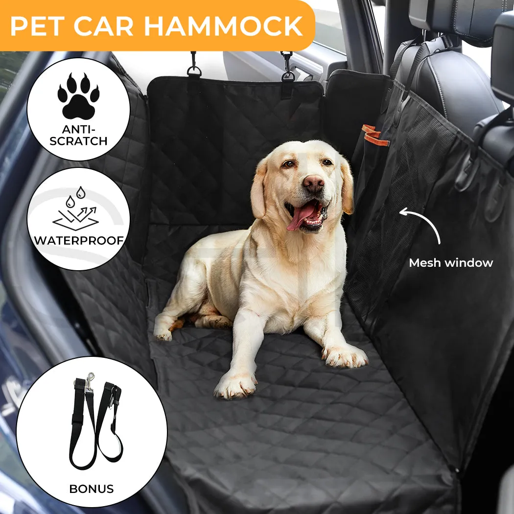 Waterproof Pet Car Seat Cover With Mesh Window   Free Buckle Leash